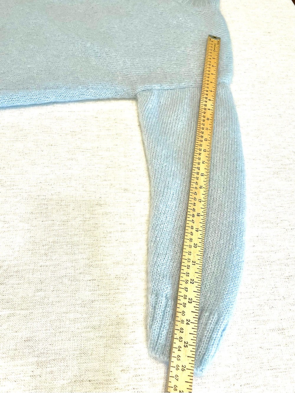 COS Mohair Wool Oversized Jumper M Light Blue Crewneck Cozy Sweater Minimalist - Picture 10 of 13
